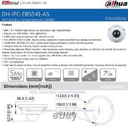 Dahua Ai Fisheye Ipc-eb5541-as 5mp Caméra Panoramique MIC Poe, Remplacer Ipc-eb5531