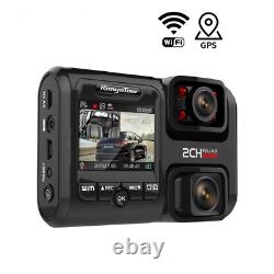 Dual Lens Car Dvr 4k 2160p G-sensor Wifi Gps Logger 2 Caméra Dash Cam Vidéo
