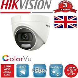 Hikvision Cctv Dvr 4k 5mp Colorvu Caméra Dôme Ds-2ce72hft-f Ip67 20m Système Uk