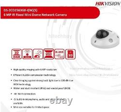 Hikvision Ds-2cd2563g0-is 6mp Caméra Dôme Exir H. 265+ Wdr Poe Réseau P2p 4 MM