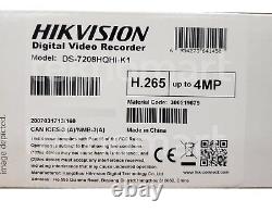 Hikvision Ds-7208hqhi-k1 4mp 8ch Hd-tvi Dvr + 4ch Ip Jusqu'à 12ch Au Total H. 265+