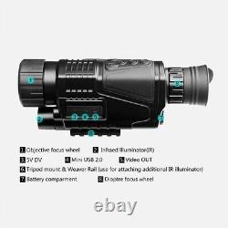 Illuminateur infrarouge numérique monoculaire de vision nocturne IR pour la chasse