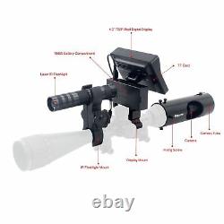 Infrarouge Vision De Nuit Rifle Portée Chasse Vue 4,3'' Caméra Enregistreur Ir Torche