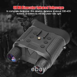 Jumelles à vision nocturne montées sur tête avec zoom 8X infrarouge pour la chasse en extérieur aux États-Unis