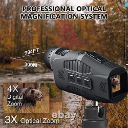 Jumelles de vision nocturne 1080P Monoculaire numérique à vision nocturne infrarouge 5X numérique