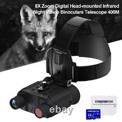 Jumelles de vision nocturne 3D/8X pour la chasse avec montage de tête numérique infrarouge aux États-Unis