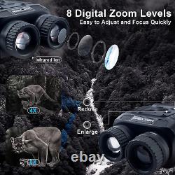 Jumelles de vision nocturne 4K HD avec vision nocturne infrarouge et zoom numérique 8X