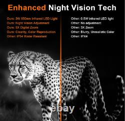 Jumelles de vision nocturne 4K avec infrarouge numérique et stockage de 32 Go pour la surveillance