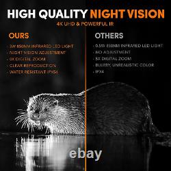 Jumelles de vision nocturne 4K rechargeables avec des lunettes de vision nocturne numériques infrarouges
