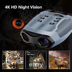 Jumelles de vision nocturne 4K, zoom numérique 8X, lunettes de vision nocturne infrarouge