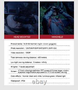 Jumelles de vision nocturne 8X pour la chasse avec vision infrarouge et lunettes de vision numérique montées sur la tête