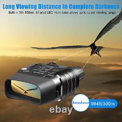Jumelles de vision nocturne HD avec zoom numérique 4X et caméra infrarouge pour la chasse
