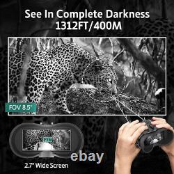 Jumelles de vision nocturne HD numériques à infrarouge montées sur la tête pour la chasse, rechargeables