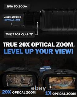 Jumelles de vision nocturne ORIPIK avec infrarouge, zoom optique 20X et zoom numérique 4X IR