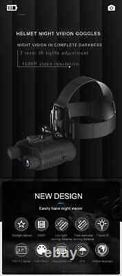 Jumelles de vision nocturne infrarouge 8X 400M pour la chasse avec monture numérique pour la tête