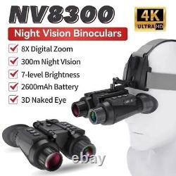 Jumelles de vision nocturne infrarouge NV8300 4K 3D avec zoom numérique 8X télescope