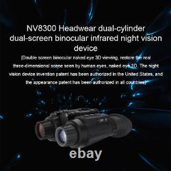 Jumelles de vision nocturne infrarouge NV8300 4K UHD 3D avec zoom numérique 8X et portée de 300m