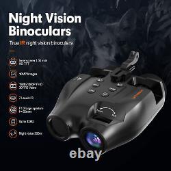 Jumelles de vision nocturne infrarouge montées sur tête 850nm pour la chasse lunettes de protection 3D vidéo numérique FHD