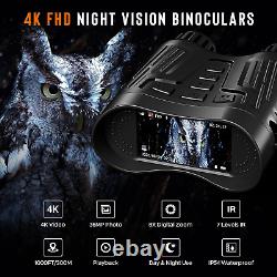 Jumelles de vision nocturne infrarouge numérique avec vision nocturne numérique 4K pour adultes