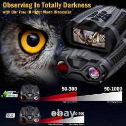 Jumelles de vision nocturne, jumelles numériques infrarouges 4K, batterie rechargeable 4000mAh de nuit