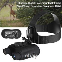 Jumelles de vision nocturne montées sur la tête avec zoom 8X infrarouge pour la chasse