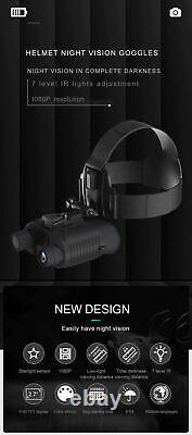 Jumelles de vision nocturne numériques FHD avec vision infrarouge montées sur la tête pour la chasse, rechargeables