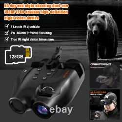Jumelles numériques à vision nocturne montées sur la tête, rechargeables pour la chasse