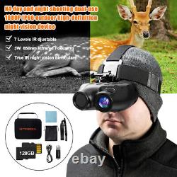 Jumelles numériques à vision nocturne montées sur la tête, rechargeables pour la chasse