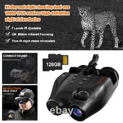 Jumelles numériques à vision nocturne montées sur la tête, rechargeables pour la chasse