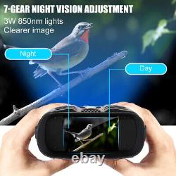 Jumelles numériques avec zoom, vision de jour et de nuit, télescope, caméra de sentier HD et écran LCD