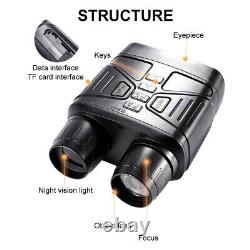 Jumelles numériques avec zoom, vision de jour et de nuit, télescope, caméra de sentier HD et écran LCD