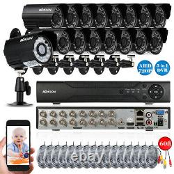 Kkmoon 16ch 1080p 5in1 Ahd Dvr 1500tvl Extérieur Cctv Security Camera Kit