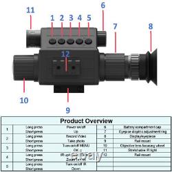 Lunette de visée numérique Megaorei Vision nocturne pour fusil avec caméra infrarouge 850nm