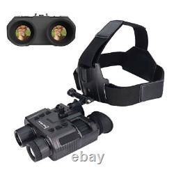 Lunettes binoculaires stéréo 3D numériques 1080P avec vision nocturne infrarouge, monture pour la tête.