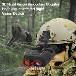 Lunettes de vision nocturne 3D IR 1080p, jumelles infrarouges NV, tête nue avec casque