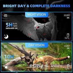 Lunettes de vision nocturne 4K, jumelles numériques infrarouges, carte 32 Go, batterie rechargeable