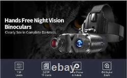 Lunettes de vision nocturne NV8160 8X ZOOM 1080P HD avec casque infrarouge IR et jumelles NV, portée de 500m
