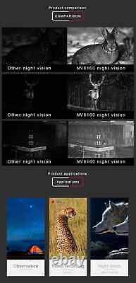 Lunettes de vision nocturne NV8160 8X ZOOM 1080P HD avec casque infrarouge IR et jumelles NV, portée de 500m