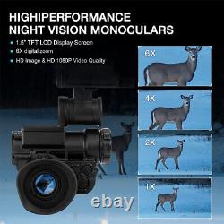 Lunettes de vision nocturne NVG10 monoculaire 6x zoom IP66 pour casque de chasse observation