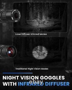Lunettes de vision nocturne avec diffuseur infrarouge jumelles numériques infrarouges, Imagi