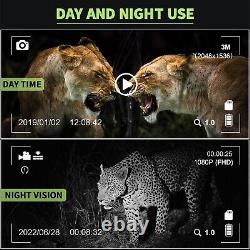 Lunettes de vision nocturne jumelles HD numériques montées sur la tête avec vision infrarouge, rechargeables pour la chasse