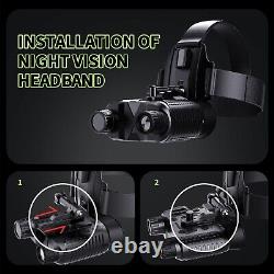 Lunettes de vision nocturne jumelles HD numériques montées sur la tête avec vision infrarouge, rechargeables pour la chasse