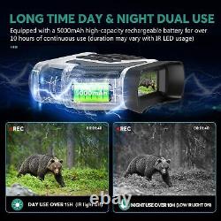 Lunettes de vision nocturne, jumelles de vision nocturne 4K infrarouge numérique avec 1300ft