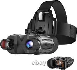 Lunettes de vision nocturne montées sur la tête avec technologie infrarouge, jumelles de chasse avec carte SD de 32 Go