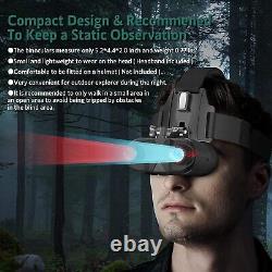 Lunettes de vision nocturne montées sur la tête avec technologie infrarouge, jumelles de chasse avec carte SD de 32 Go