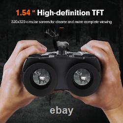 Lunettes de vision nocturne montées sur la tête, jumelles de chasse numériques FHD infrarouges rechargeables