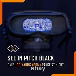 Lunettes de vision nocturne numériques portatives Nightfox 100V faciles à utiliser en noir