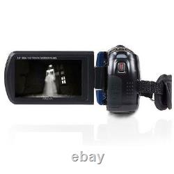 Minolta Mn80nv 1080p Caméscope Écran Tactile Full Hd 3 Avec Vision Nocturne, Bleu