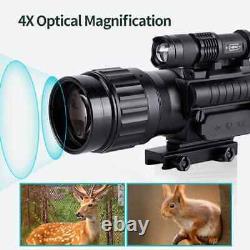 Monoculaire de vision nocturne infrarouge avec télémètre numérique 4X 50mm pour la chasse et l'observation de la faune