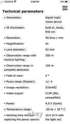 Monoculaire de vision nocturne numérique YUKON Ranger 5 X 42